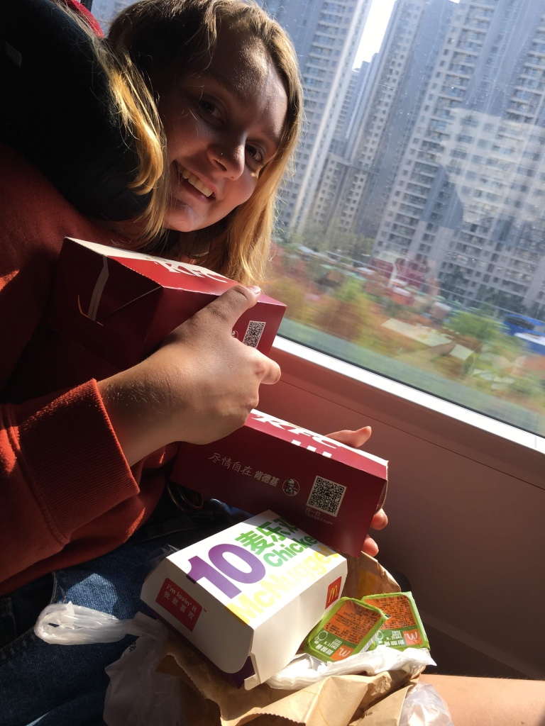 McDonalds and KFC takeaway on train in China